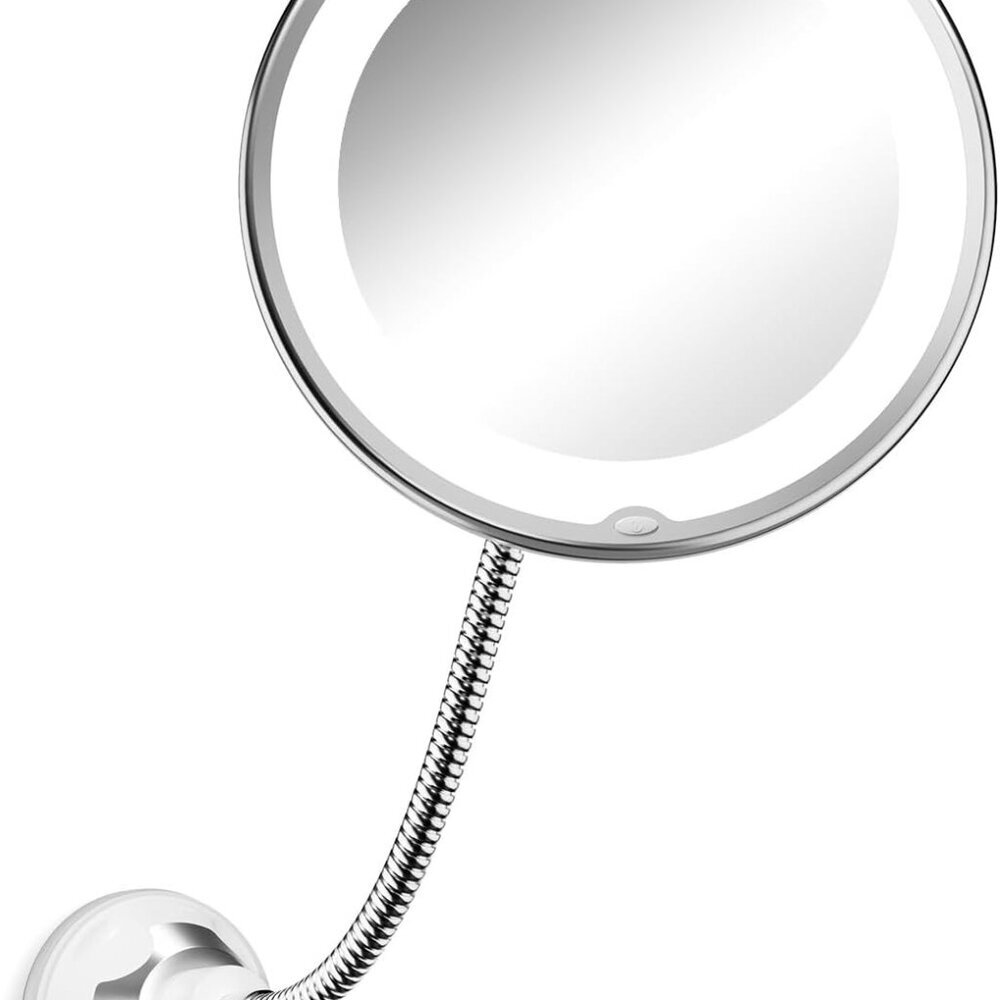 10x Magnifying Mirror with Light, Flexible Gooseneck Make up Mirror with Lights